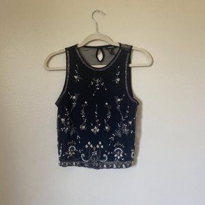 Black beaded tank top